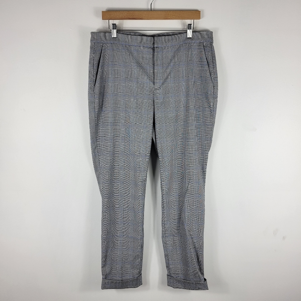 Lauren Ralph Lauren Glen Plaid Straight Leg High Waist Cuffed Trouser Pants